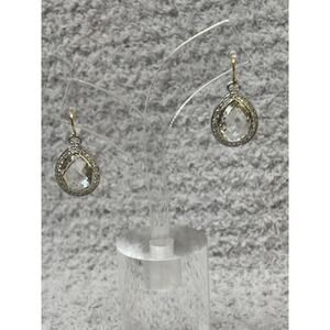 Monica Rich Kosann Sterling Silver Clear Stone Dangle Earrings #63560